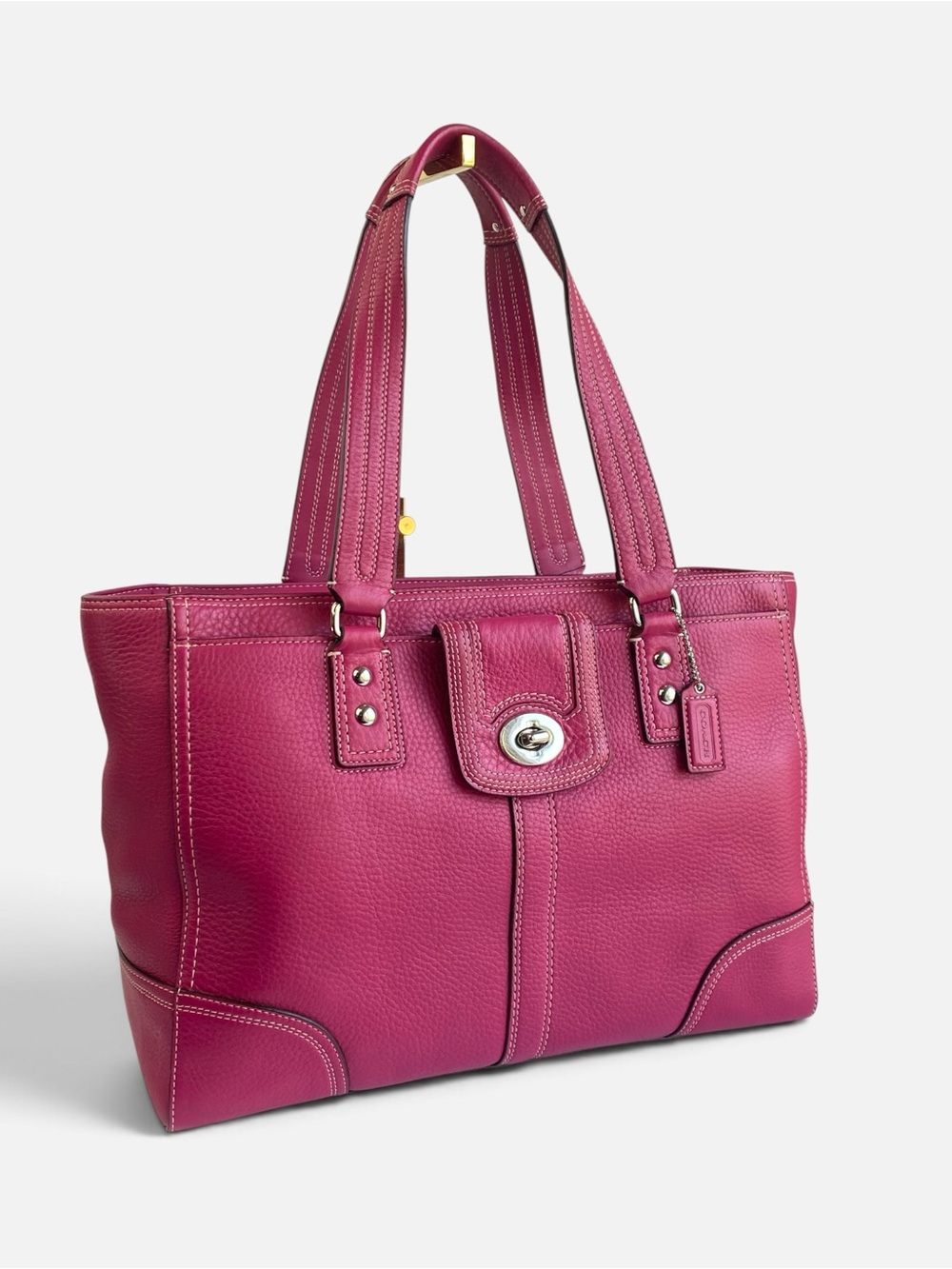 Coach Hampton Y2K Turnlock Soft Milled Collection Tote Bag